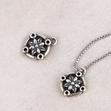 SPD.0183 / 925 Silver Antique Circle Petals Pendant, 1pc / PO192