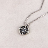 SPD.0183 / 925 Silver Antique Circle Petals Pendant, 1pc / PO192