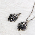 SPD.0188 / 925 Silver Antique Crown Cubic Pendant, 1pc / PO197