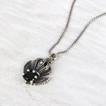 SPD.0188 / 925 Silver Antique Crown Cubic Pendant, 1pc / PO197