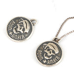 SPD.0192 / 925 Silver Antique Circle Skull Pendant, 1pc / PO204