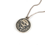 SPD.0192 / 925 Silver Antique Circle Skull Pendant, 1pc / PO204