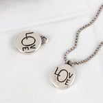 SPD.0198 / 925 Silver Antique Oval Love Pendant, 1pc / PO216