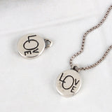 SPD.0198 / 925 Silver Antique Oval Love Pendant, 1pc / PO216
