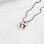 SPD.0198 / 925 Silver Antique Oval Love Pendant, 1pc / PO216