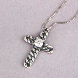SPD.0203 / 925 Silver Antique Twist Cross Pendant, 1pc / PO222
