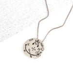 SPD.0204 / 925 Silver Antique Circle Smile Pendant, 1pc / PO223