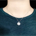 SPD.0204 / 925 Silver Antique Circle Smile Pendant, 1pc / PO223