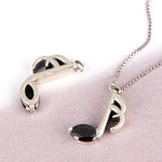 SPD.0206 / 925 Silver Antique Cubic note Pendant, 1pc / PO226
