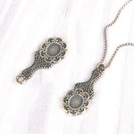 SPD.0207 / 925 Silver Antique Hand Mirror Pendant, 1pc / PO227