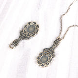 SPD.0207 / 925 Silver Antique Hand Mirror Pendant, 1pc / PO227