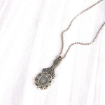 SPD.0207 / 925 Silver Antique Hand Mirror Pendant, 1pc / PO227