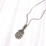 SPD.0207 / 925 Silver Antique Hand Mirror Pendant, 1pc / PO227