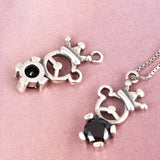 SPD.0214 / 925 Silver Antique Cubic Crown Bear Pendant, 1pc / PO240