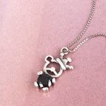 SPD.0214 / 925 Silver Antique Cubic Crown Bear Pendant, 1pc / PO240