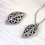 SPD.0236 / 925 Silver Antique Botanic Leaf Pendant, 1pc / PO267