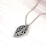 SPD.0236 / 925 Silver Antique Botanic Leaf Pendant, 1pc / PO267