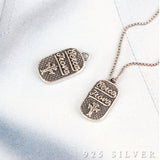 SPD.0259 / 925 Silver Antique Initial Oval Bar Pendant, 1pc / PO297