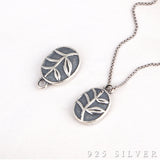 SPD.0053 // 925 Silver Antique Oval Leaf Pendant, 1pc / PO314