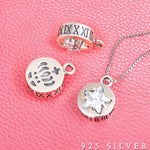 SPD.0054 // 925 Silver Antique Roman Numeric Star Cubic Pendant, 1pc / PO315