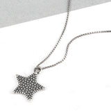 SPD.0056 // 925 Silver Antique Dot Star Pendant, 1pc / PO317