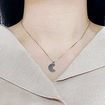 SPD.0047 // 925 Silver Antique Dot Crescent Moon Pendant, 1pc / PO318