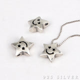 SPD.0049 // 925 Silver Antique Smile Star Pendant, 1pc / PO320