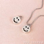 SPD.0042 // 925 Silver Small Smile Circle Pendant, 1pc / PO323
