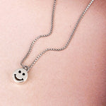 SPD.0042 // 925 Silver Small Smile Circle Pendant, 1pc / PO323