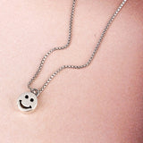 SPD.0042 // 925 Silver Small Smile Circle Pendant, 1pc / PO323