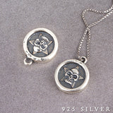 SPD.0038 // 925 Silver Antique Round Skull Pendant, 1pc / PO331