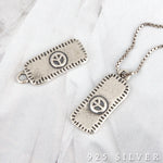 SPD.0040 // 925 Silver Antique Round Square Pendant, 1pc / PO333