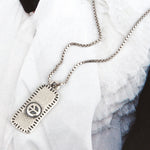 SPD.0040 // 925 Silver Antique Round Square Pendant, 1pc / PO333