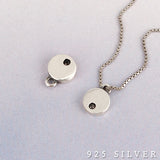 SPD.0041 // 925 Silver Antique Mini Circle Cubic Pendant, 1pc / PO335