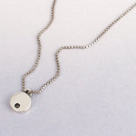 SPD.0041 // 925 Silver Antique Mini Circle Cubic Pendant, 1pc / PO335