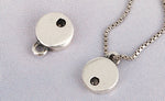SPD.0041 // 925 Silver Antique Mini Circle Cubic Pendant, 1pc / PO335