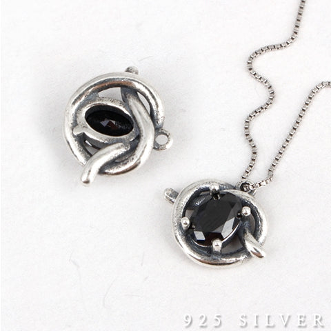 SPD.0034 // 925 Silver Antique Heart Cubic Pendant, 1pc / PO339