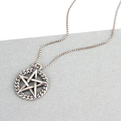 SPD.0036 // 925 Silver Antique Star Twisted Circle Pendant, 1pc / PO341