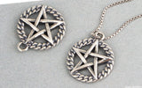 SPD.0036 // 925 Silver Antique Star Twisted Circle Pendant, 1pc / PO341