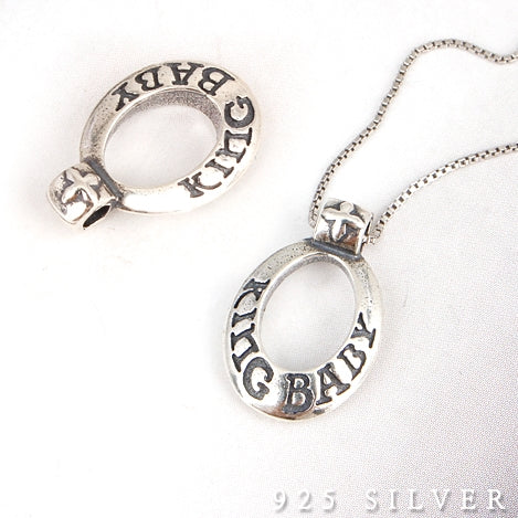 SPD.0029 // 925 Silver Antique Oval Initials Pendant, 1pc / PO344