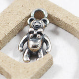 SPD.0031 // 925 Silver Antique Ribbon Bear Pendant, 1pc / PO347