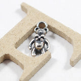 SPD.0031 // 925 Silver Antique Ribbon Bear Pendant, 1pc / PO347