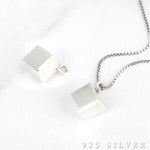 SPD.0024 // 925 Silver Antique Square Cube Pendant, 1pc / PO351