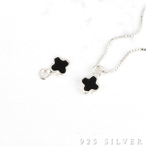 SPD.0017 // 925 Silver Epoxy Mini Clover Pendant, 1pc / PO355