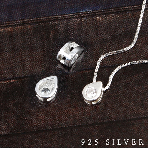 SPD.0021 // 925 Silver Water Drop Cubic Pendant, 1pc / PO359