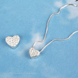 SPD.0002 // 925 Silver Double Heart Cubic Pendant, 1Set / PO375