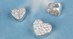 SPD.0002 // 925 Silver Double Heart Cubic Pendant, 1Set / PO375