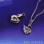 SPD.0006 // 925 Silver Antique Swan Pendant, 1pc / PO382