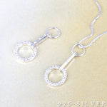 SPD.0078// 925 Silver Circle Cubic Drop Pendant, 1pc / PO47