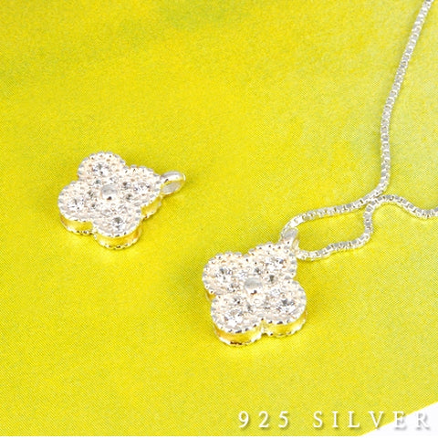 SPD.0080// 925 Silver Four-Leaf Clover Pendant, 1pc / PO49